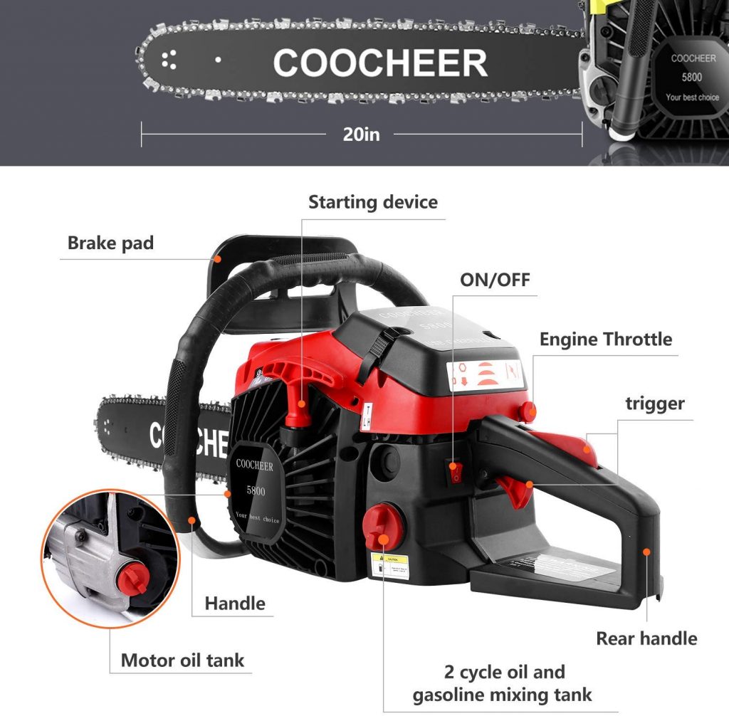 COOCHEER 62CC Gas Chainsaw