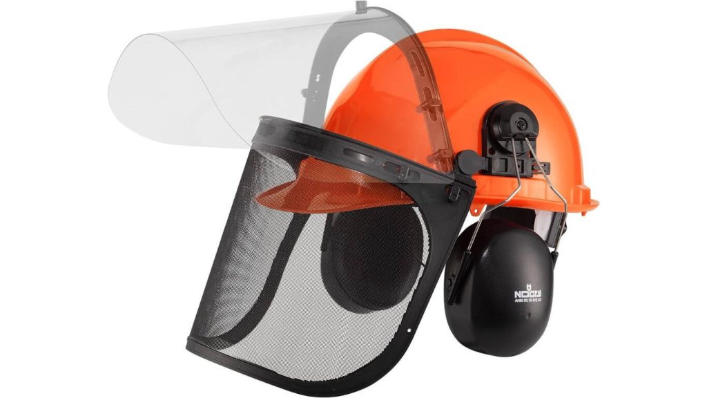 NoCry 6-in-1 Industrial Chainsaw Helmet with Face Shield and Ear Muffs