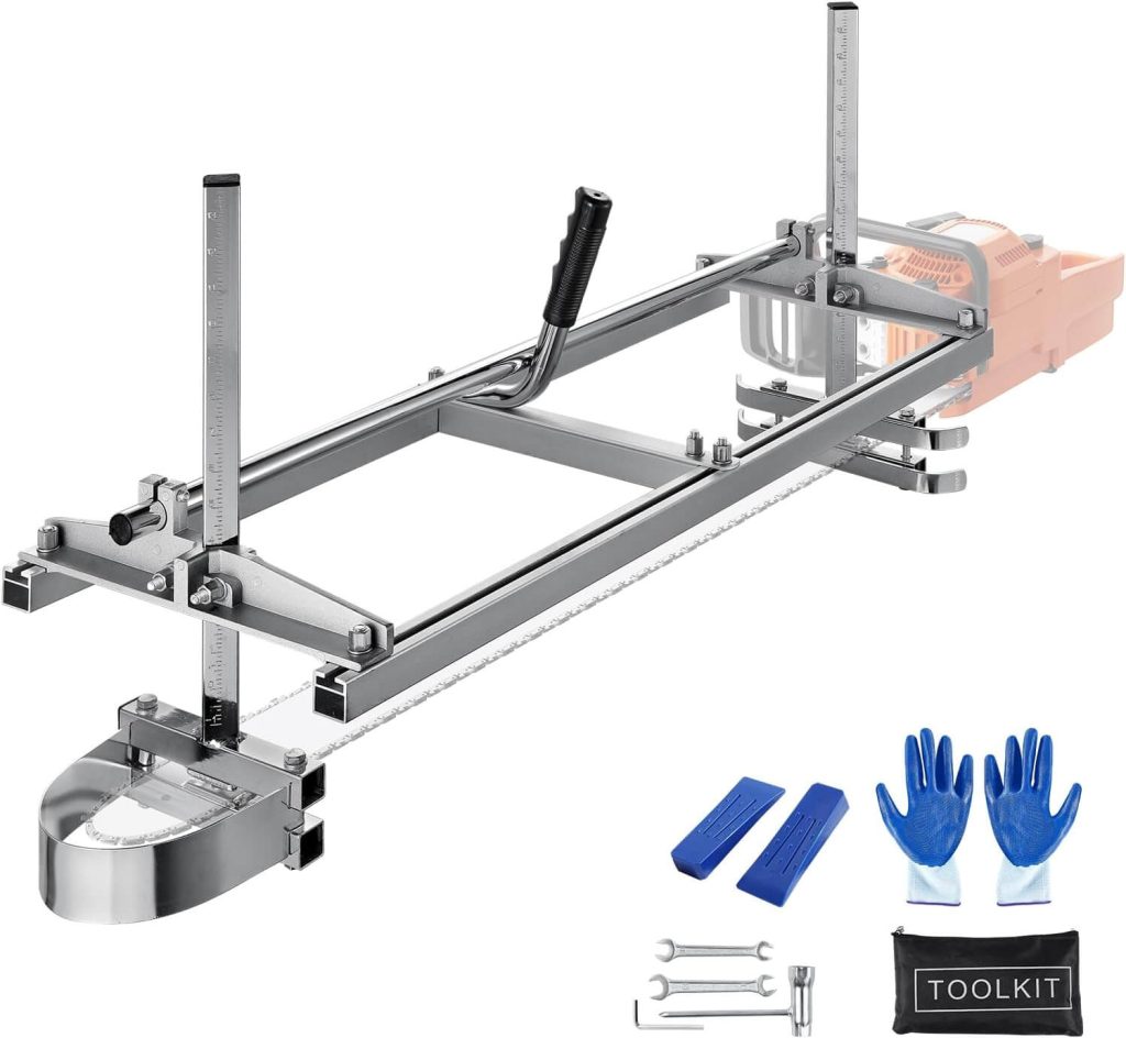 VEVOR Chainsaw Mill, Portable Sawmill 14"-36" Guide Bar, Galvanized Steel Chainsaw Planking Mill with 0.2"-11.81" Cutting Thickness, Wood Lumber Cross Cutting Saw Mill for Builders and Woodworkers